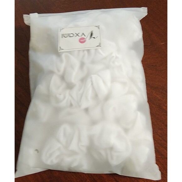 Velvet Other - 10PC SET White Velvet Hair Ties Scrunchies Full Bag All Hair TYPES, BRAND NEW